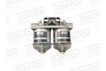 Fuel Filter Assembly Twin CAV Type Filters 1/2 Unf Ports For Case International Massey Ferguson Ford New Holland 110-302