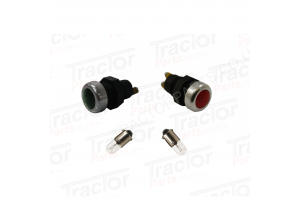 Warning Light Lamp Set Red Charging and Green Oil Pressure With Bulbs