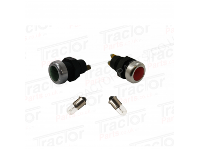 Warning Light Lamp Set Red Charging and Green Oil Pressure With Bulbs