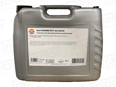 Gulf Engine Oil Supreme Duty ULE 15W40 20L 15W/40 15W-40 # Replacement Meets or Exceeds Specifications ACEA E9, API CJ-4, CES 20086, DDC 93K222, API CK-4, Volvo VDS-4.5; Mack EOS-4.5; Renault VI RLD-3 #