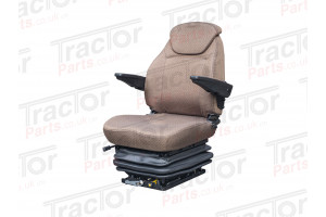 Brown Cloth Mechanical Seat Replacement for International XL Cab Tractors and John Deere SE-25 BR