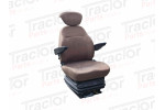 Brown Cloth Mechanical Seat Replacement for International XL Cab Tractors and John Deere SE-25 BR