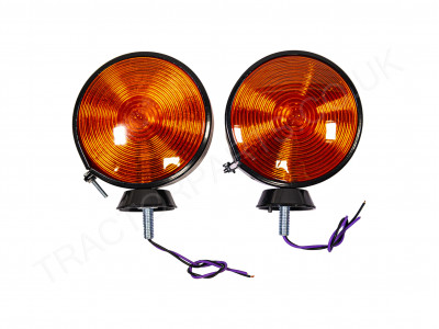 Pair of Round Lights Flasher Indicator Stalk Cab Warning Lamps 199954A1276 434 354 444 454 474 475 574 674 374 634 Fits Case International New Holland