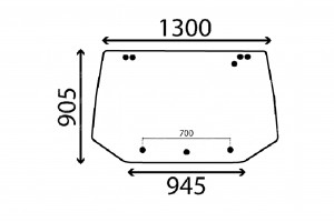 Rear Upper Windscreen Glass Superlux Cab 8 Holes 82852200 5640 6640 7740 7840 8240 8340 1994 to 1995 For Ford New Holland