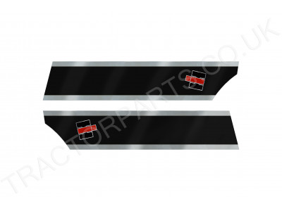 Rear Pillar Decal Sticker L Cab Metallic Silver and black with IH Logo Thermal Printed