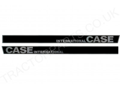 1255 1455 Decal Sticker Set Early Shape Bonnet (Cast Nose) New Black and Silver For Case International