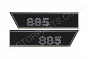 885L Black and Silver Door Decal Sticker Set - Top Quality Thermal Printed Vinyl Decal Transfer For Case International