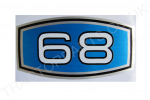 68HP Horsepower Decal for 74 Series With Metallic Blue and Silver - Top Quality Thermal Printed Vinyl Decal Transfer