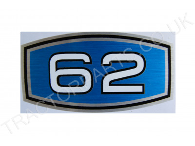 62HP Horsepower Decal for 74 Series With Metallic Blue and Silver - Top Quality Thermal Printed Vinyl Decal Transfer