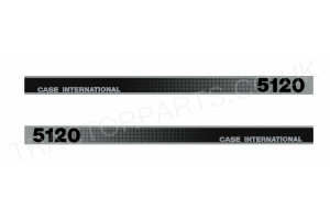 5120 Bonnet Decal mk2/type2 Black and Silver - Top Quality Thermal Printed Vinyl Decal Transfer For Case International