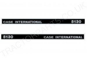 5130 Bonnet Decal mk1/type1 Black and Silver - Top Quality Thermal Printed Vinyl Decal Transfer For Case International