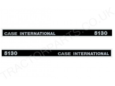 5130 Bonnet Decal mk1/type1 Black and Silver - Top Quality Thermal Printed Vinyl Decal Transfer For Case International