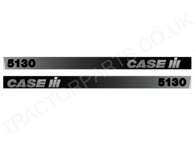 5130 Bonnet Decal mk3/type3 Black and Silver - Top Quality Thermal Printed Vinyl Decal Transfer For Case International