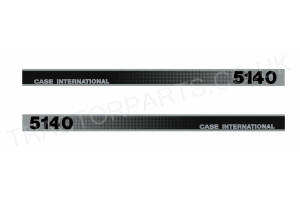 5140 Bonnet Decal mk2/type2 Black and Silver - Top Quality Thermal Printed Vinyl Decal Transfer For Case International