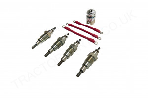 Glow Plug Conversion Kit B250 B275 B414 276 434 354 374 444 384 # The Ultimate Cold Starting Solution # Complete with Connecting Wires and Correct rated Genuine Porcelain Resistor Pot For International McCormick