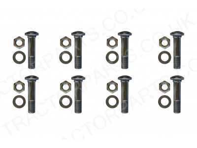 Eight Rear Wheel Rim Bolt 5/8 UNF Cup Head Square 2 7/8 Inch (71.5mm) Long Complete with Nut + Washer 406951R2