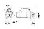 Starter Motor RH Mount 4.2KW 240mm Flange to Body Length OEM 0001230021 MS138 ISO999 For Case International MTX Series