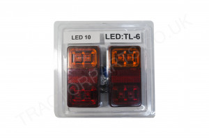 12V LED Rear Trailer Tractor Light Lamp Set (Pair) 150mm x 80mm x 22mm Stop Tail Indicator E marked ROHS Compliant 