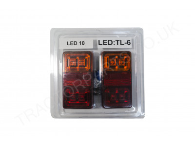 12V LED Rear Trailer Tractor Light Lamp Set (Pair) 150mm x 80mm x 22mm Stop Tail Indicator E marked ROHS Compliant 