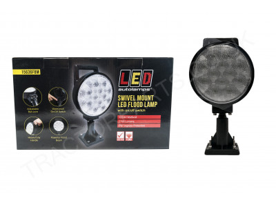 12V 24V Adjustable Swivel Mount LED Flood Lamp with Flood Beam IP67 and ECE Rated 156mmx288mmx86mm